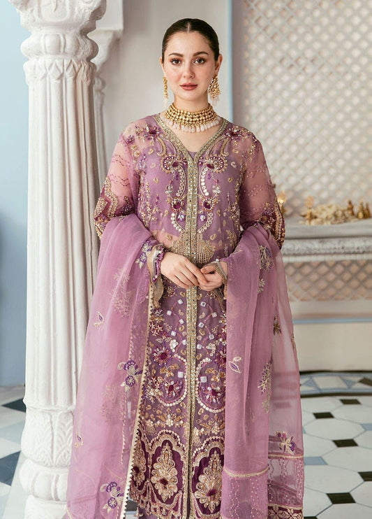 Embroidered Unstitched 3 Piece Organza Suit ECC-D03-MAUVELOUS-22-Party Wear