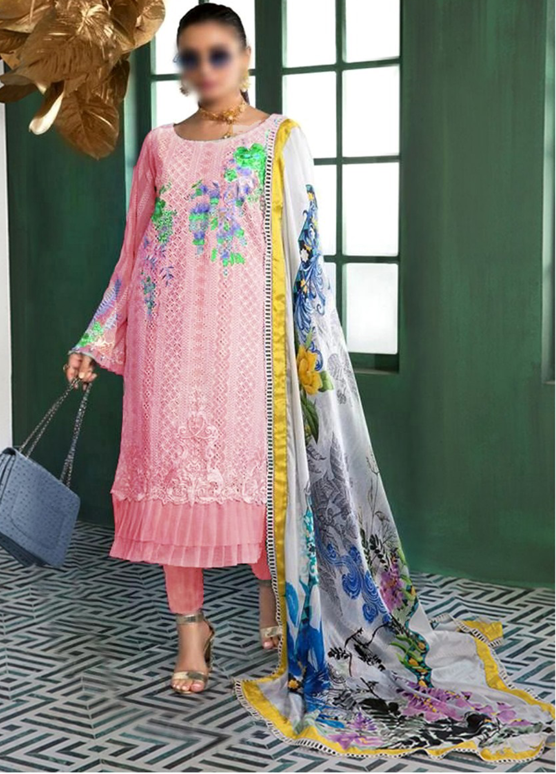 Embroidered Lawn 3 Piece Unstitched Suit GAL-LSV-33B - Summer Collection