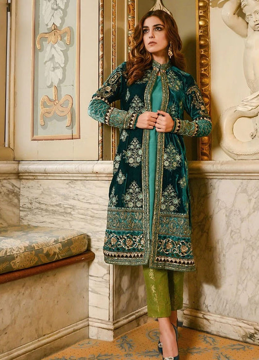 Embroidered Unstitched 3 Piece Velvet Suit MBC-BD-1204-Party Wear