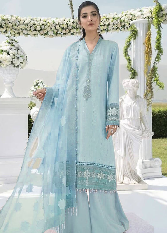 Embroidered Unstitched 3 Piece Organza Suit MBC-CST-302-ASMANI - Party Wear