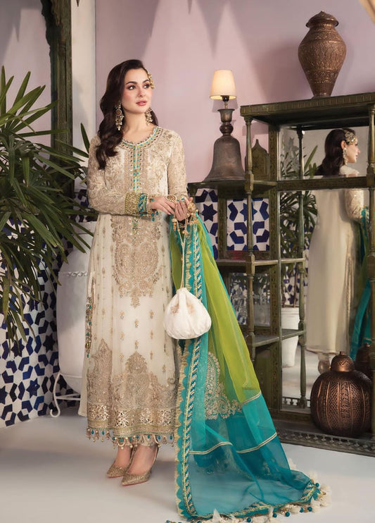 Embroidered Unstitched 3 Piece Chiffon Suit MBC-D07-22-Party Wear