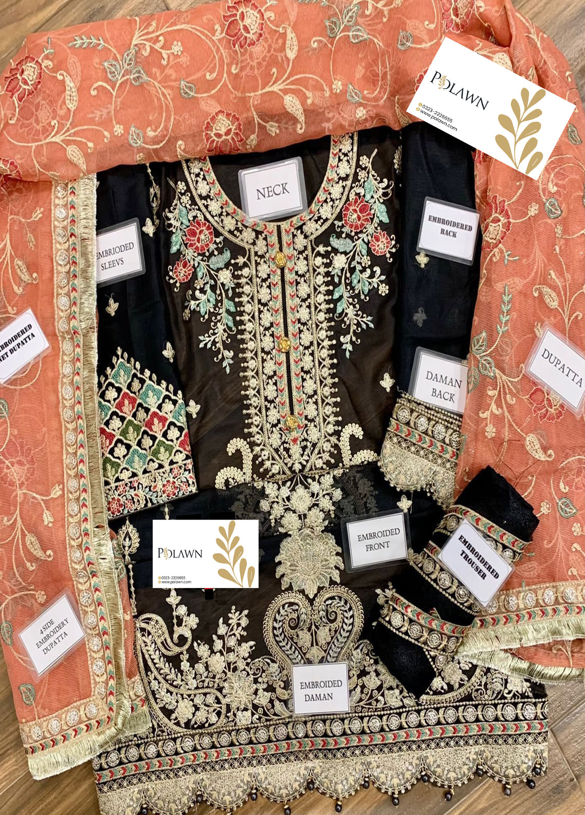 Black Embroidered Unstitched 3 Piece Lehenga MBC-BD-2205-21-BLACK-Party Wear