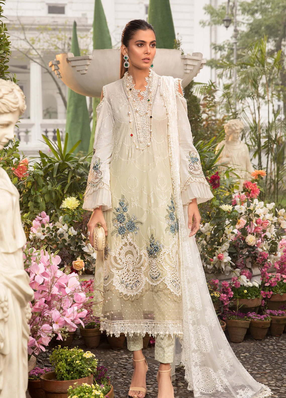 Embroidered  Lawn 3 Piece Unstitched Suit MBL-D-2202-A-22-Summer Collection