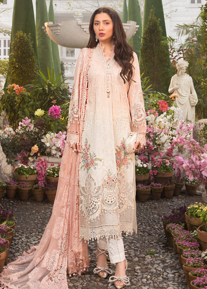 Embroidered  Lawn 3 Piece Unstitched Suit MBL-D-2202-B-22-Summer Collection