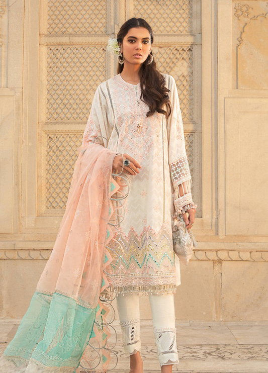 Embroidered  Lawn 3 Piece Unstitched Suit MBL-D-2215-A-22-Summer Collection