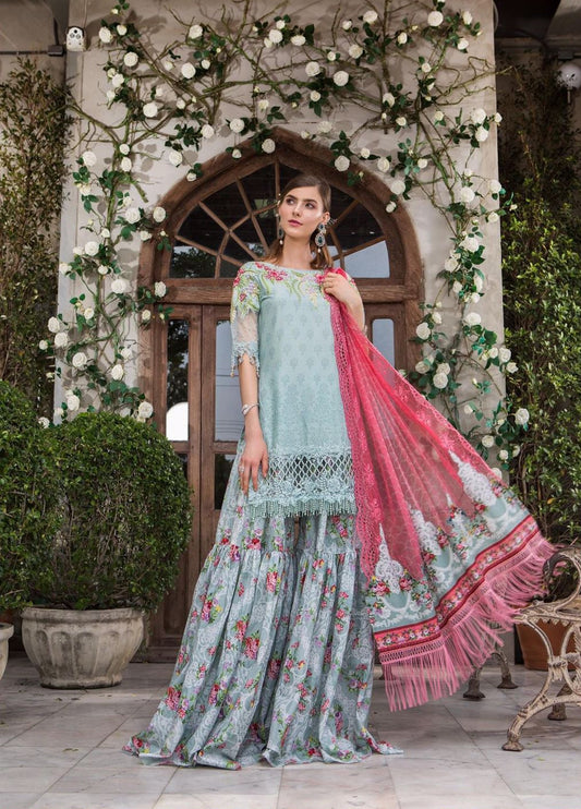 Embroidered Lawn 3 Piece Unstitched Suit MBL-D-601- Summer Collection