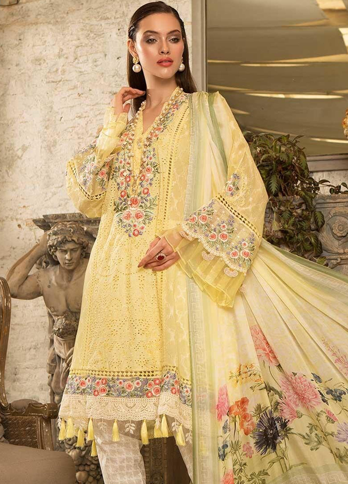 Embroidered Lawn 3 Piece Unstitched Suit MBL-D-610- Summer Collection