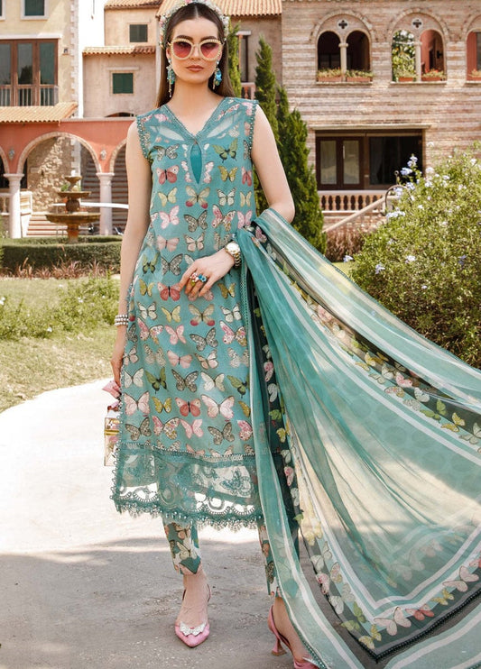 Embroidered  Lawn 3 Piece Unstitched Suit MBL-MPT-1701-A-23-Summer Collection