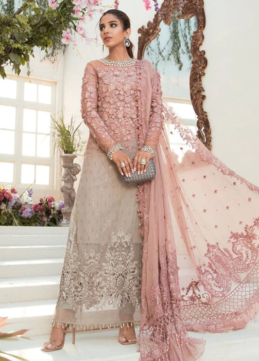 Embroidered Unstitched 3 Piece Chiffon MBC-BD-2101-Party Wear