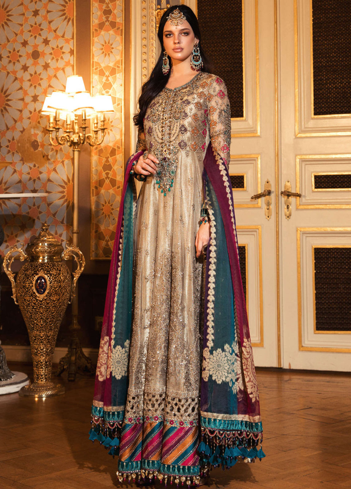 Embroidered Unstitched 3 Piece Net Suit MBC-BD-2002-Party Wear