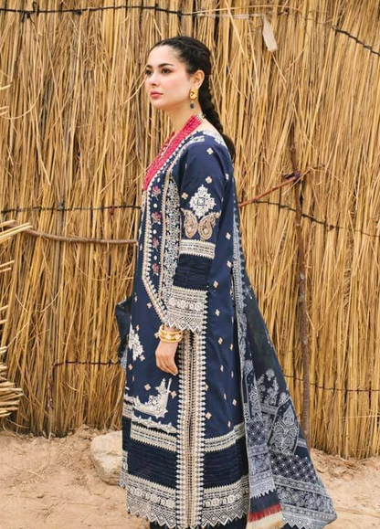 Embroidered Lawn 3 Piece Unstitched Suit QL-D03-RUA-22 Summer Collection
