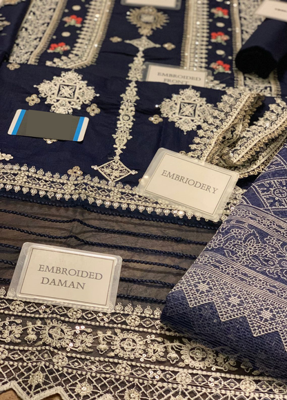 Embroidered Lawn 3 Piece Unstitched Suit QL-D03-RUA-22 Summer Collection