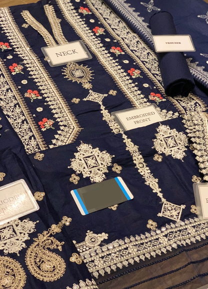 Embroidered Lawn 3 Piece Unstitched Suit QL-D03-RUA-22 Summer Collection