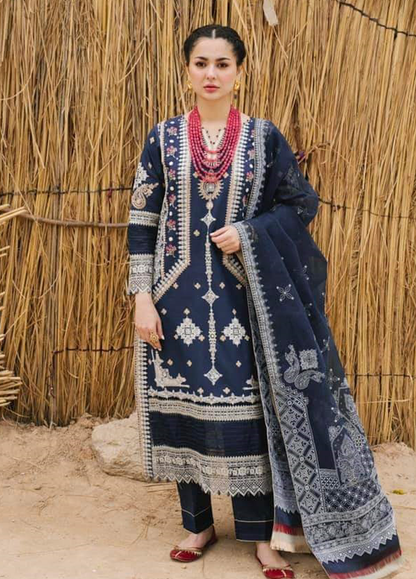 Embroidered Lawn 3 Piece Unstitched Suit QL-D03-RUA-22 Summer Collection