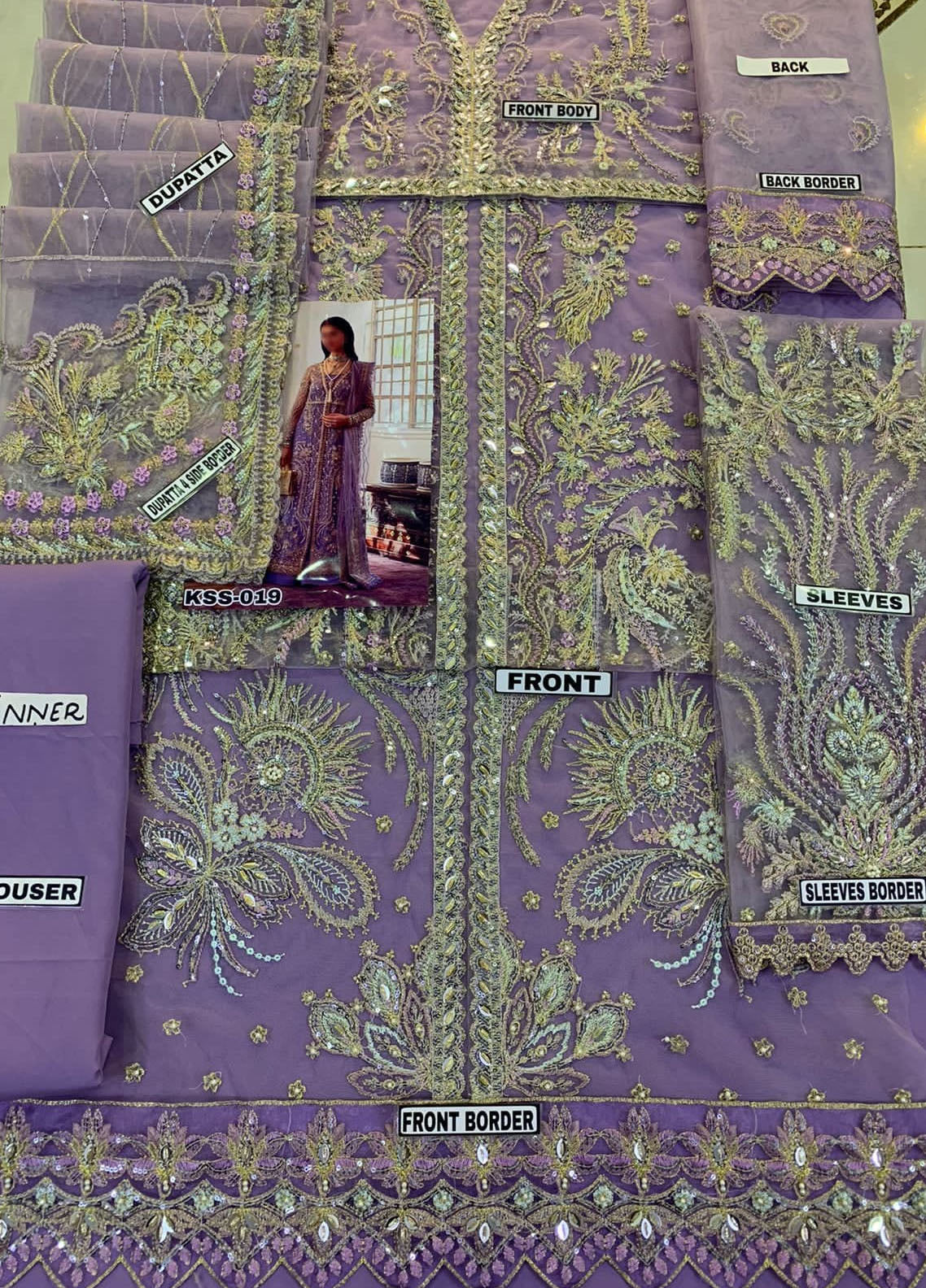 Purple Embroidered Unstitched 3 Piece Net Suit SC-ZAINA-Party Wear