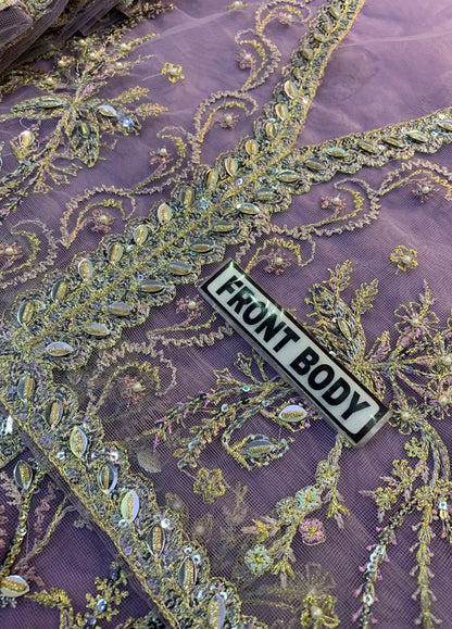 Purple Embroidered Unstitched 3 Piece Net Suit SC-ZAINA-Party Wear