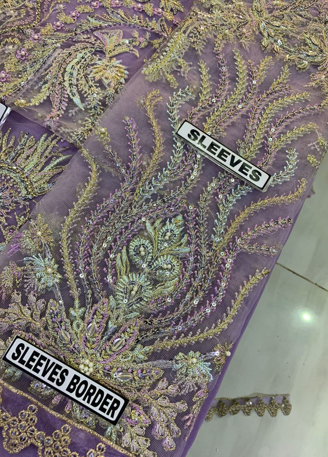 Purple Embroidered Unstitched 3 Piece Net Suit SC-ZAINA-Party Wear