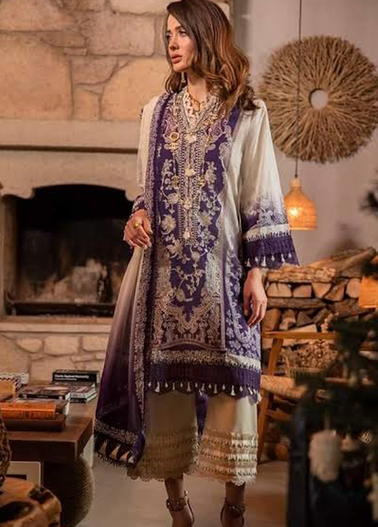 Embroidered  Lawn 3 Piece Unstitched Suit SSL-06A-22 - Summer Collection