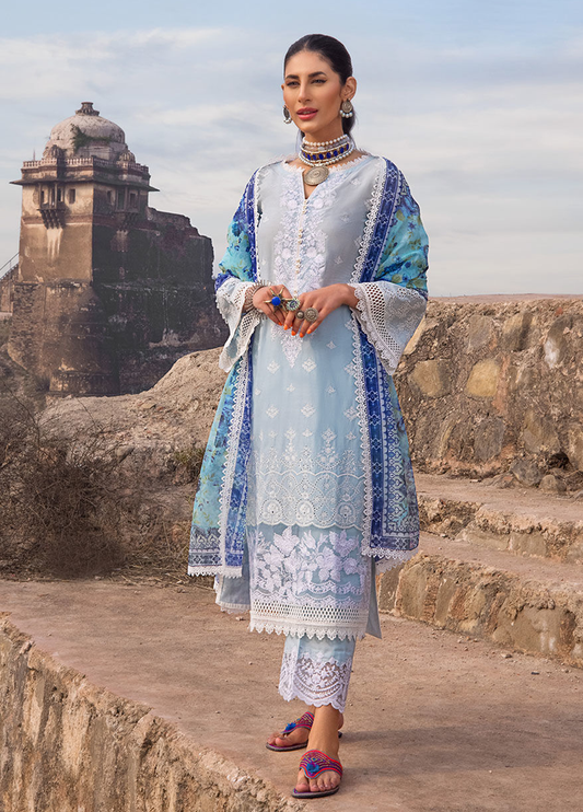 Embroidered Lawn 3 Piece Unstitched Suit ZCL-AZAL-01B-22-Summer Collection