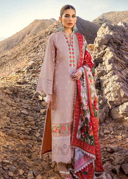 Embroidered  Lawn 3 Piece Unstitched Suit ZCL-DURNAZ-04B-23-Summer Collection