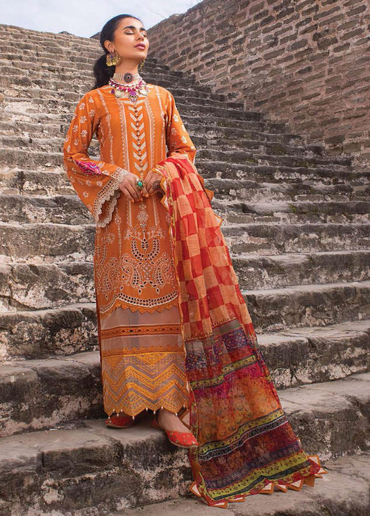 Embroidered Lawn 3 Piece Unstitched Suit ZCL-Mehr-O-Maah-03B-22 Summer Collection